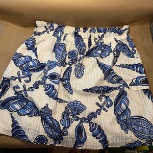 Lilly Pulitzer SIZE XL Blue Avery Classic Skirt in Falling in Love with pockets